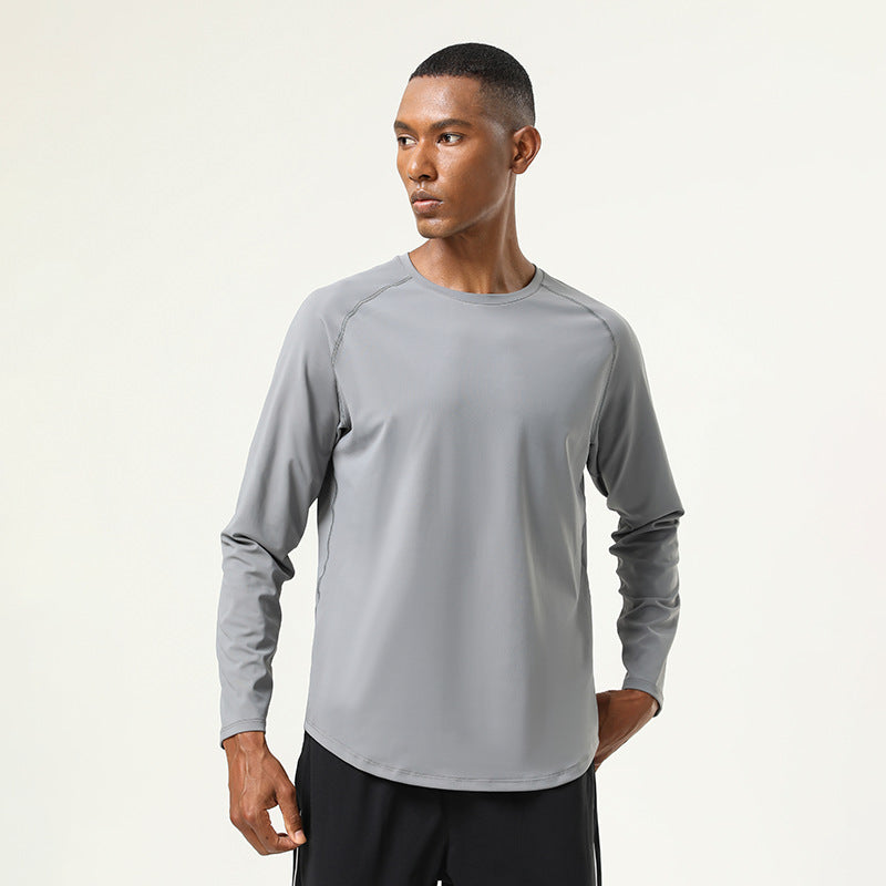 Mens Gym Workout  82%polyester 18%spandex Long Sleeve Shirt SY-AL16841 print logo 3