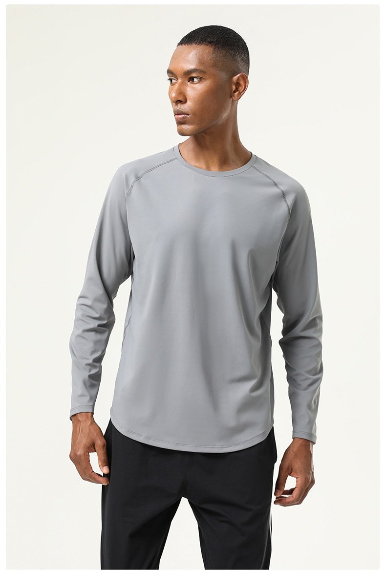 Mens Gym Workout  82%polyester 18%spandex Long Sleeve Shirt SY-AL16841 print logo 32