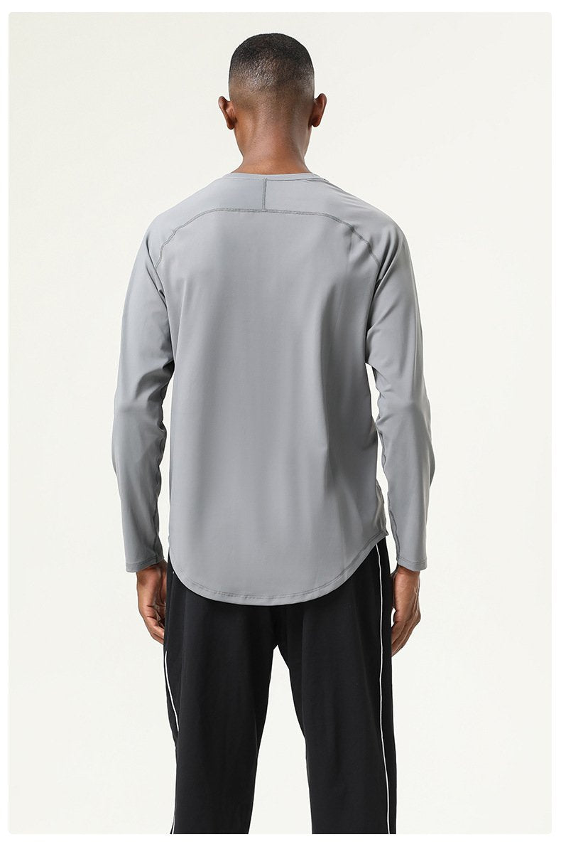 Mens Gym Workout  82%polyester 18%spandex Long Sleeve Shirt SY-AL16841 print logo 33