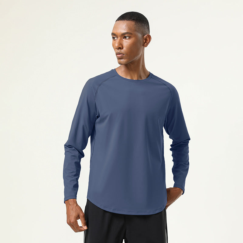Mens Gym Workout  82%polyester 18%spandex Long Sleeve Shirt SY-AL16841 print logo 6