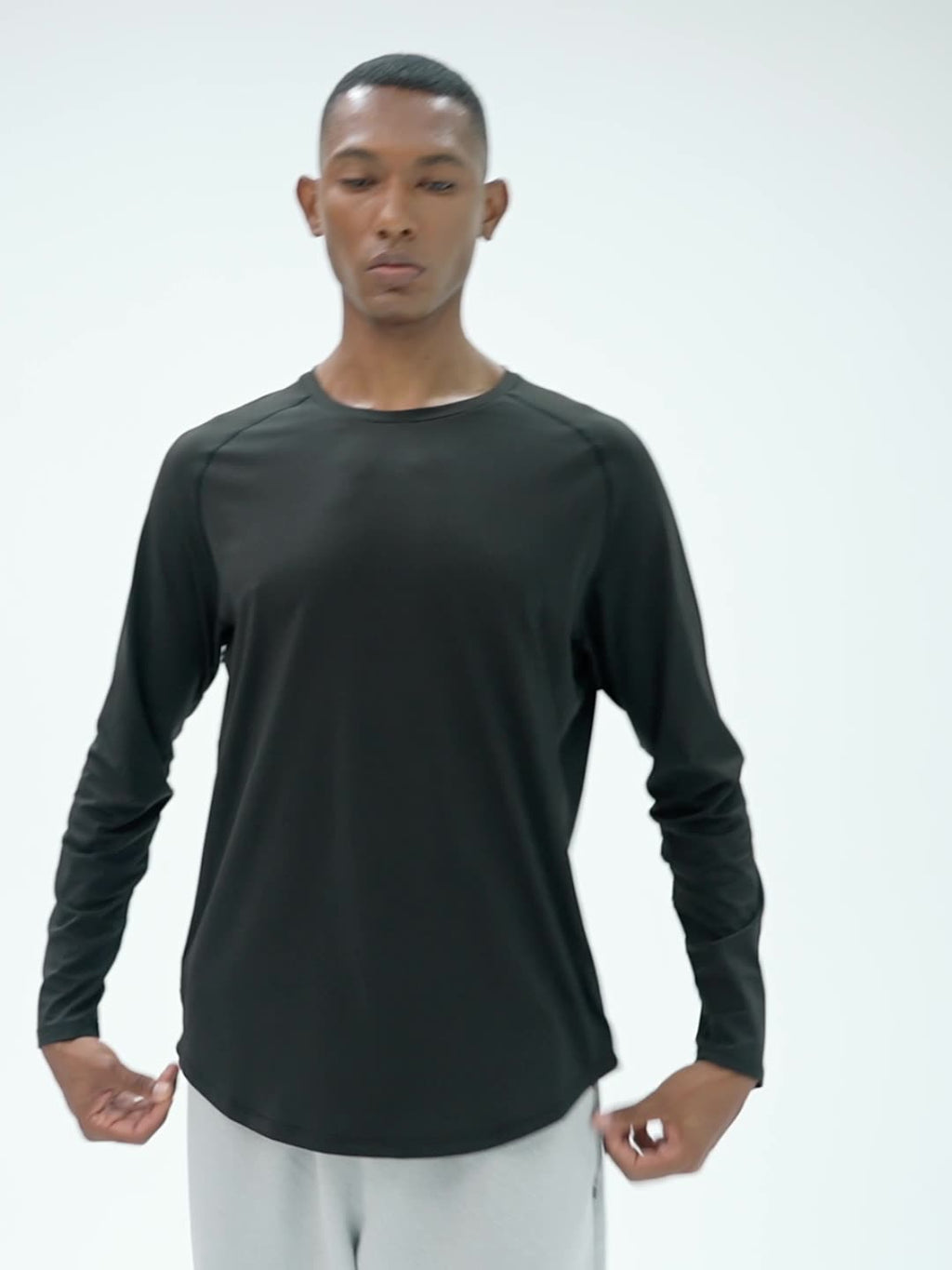 Mens Gym Workout  82%polyester 18%spandex Long Sleeve Shirt SY-AL16841 print logo 8