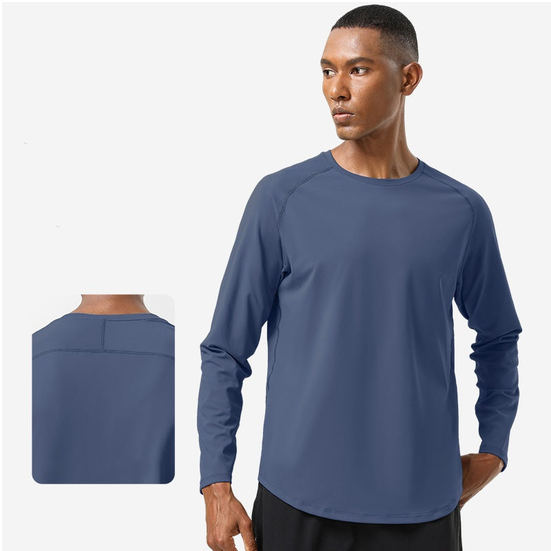 Mens Gym Workout  82%polyester 18%spandex Long Sleeve Shirt SY-AL16841 print logo 9