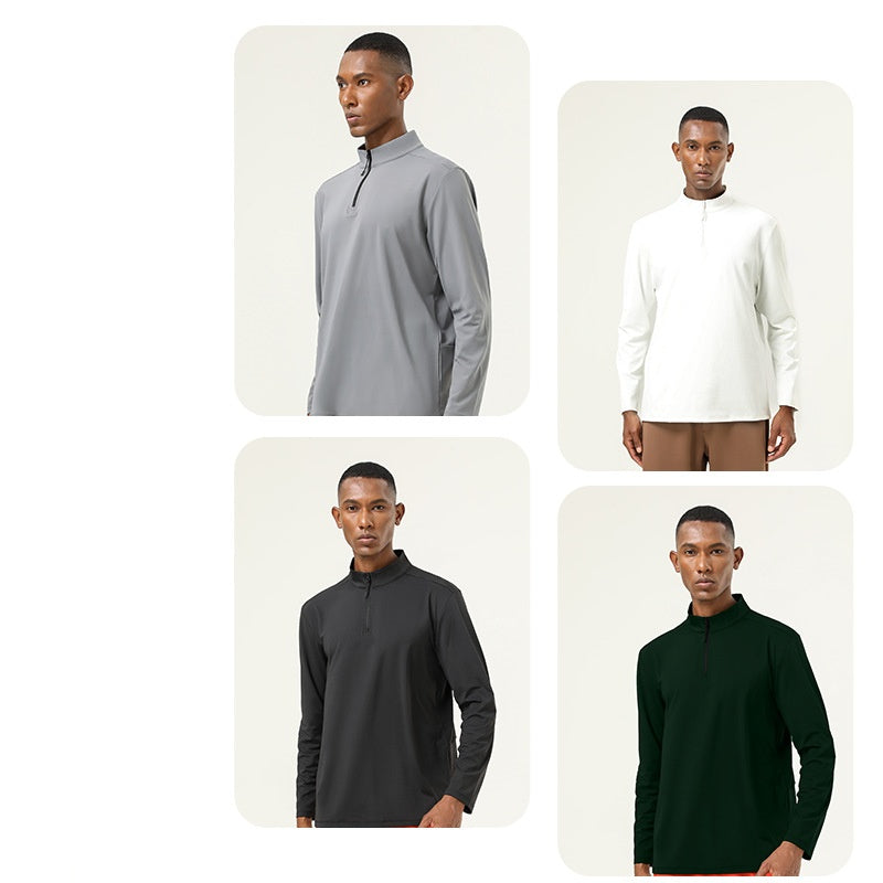 Mens Activewear Workout 82%polyester 18%spandex Quarter Zip Shirt SY-AL16843 print logo 9