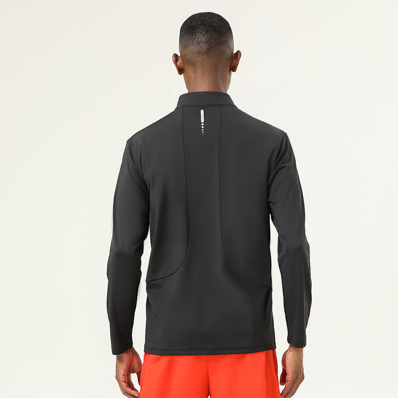 Mens Activewear Workout 82%polyester 18%spandex Quarter Zip Shirt SY-AL16843 print logo 10