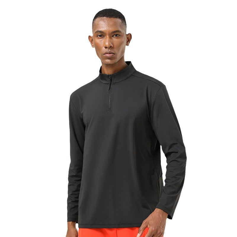 Mens Activewear Workout 82%polyester 18%spandex Quarter Zip Shirt SY-AL16843 print logo 11