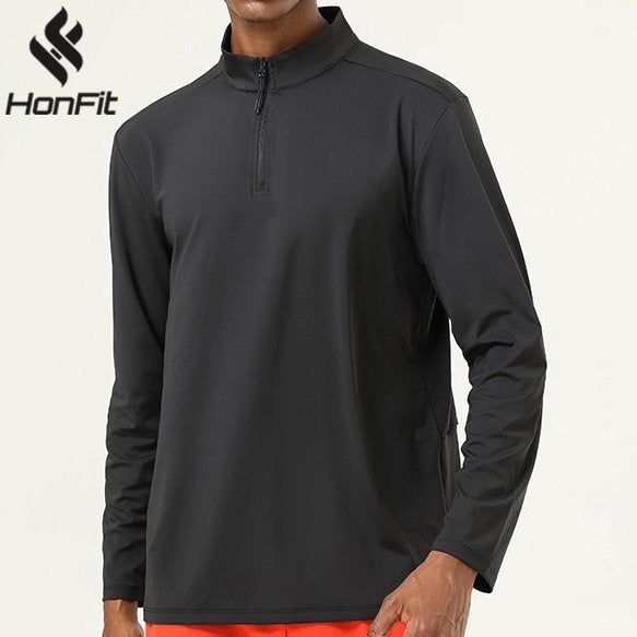 Mens Activewear Workout 82%polyester 18%spandex Quarter Zip Shirt SY-AL16843 print logo 14