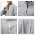 Mens Activewear Workout 82%polyester 18%spandex Quarter Zip Shirt SY-AL16843 print logo 17