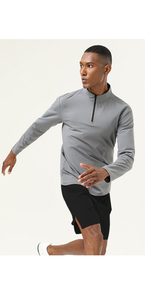 Mens Activewear Workout 82%polyester 18%spandex Quarter Zip Shirt SY-AL16843 print logo 18