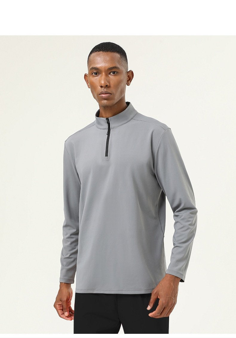 Mens Activewear Workout 82%polyester 18%spandex Quarter Zip Shirt SY-AL16843 print logo 19