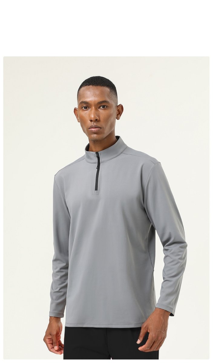 Mens Activewear Workout 82%polyester 18%spandex Quarter Zip Shirt SY-AL16843 print logo 23
