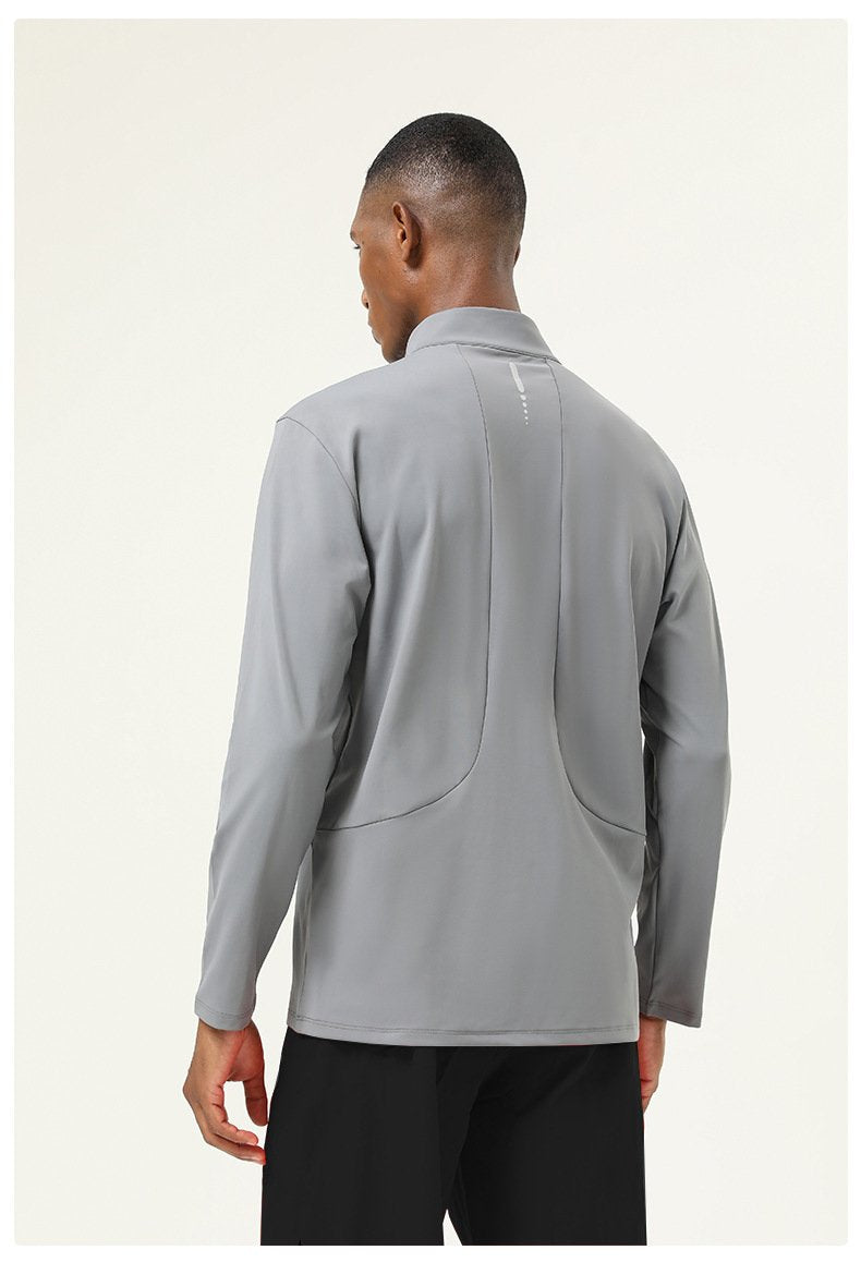 Mens Activewear Workout 82%polyester 18%spandex Quarter Zip Shirt SY-AL16843 print logo 24
