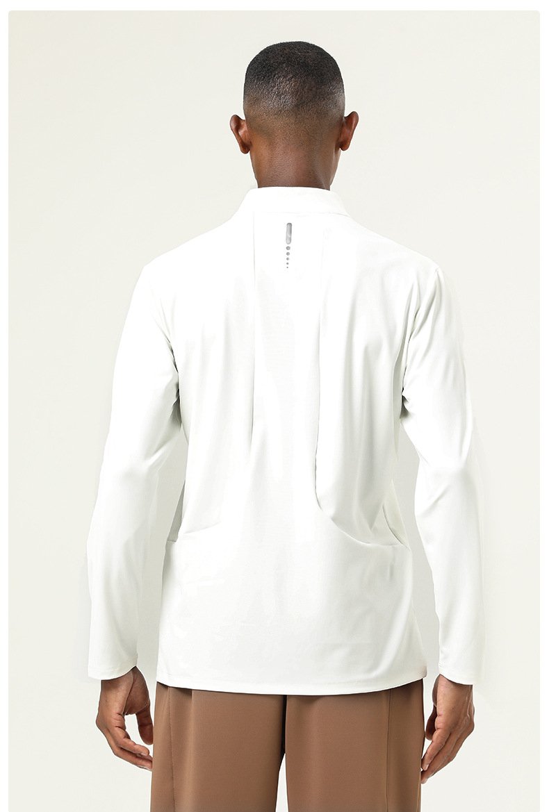 Mens Activewear Workout 82%polyester 18%spandex Quarter Zip Shirt SY-AL16843 print logo 26