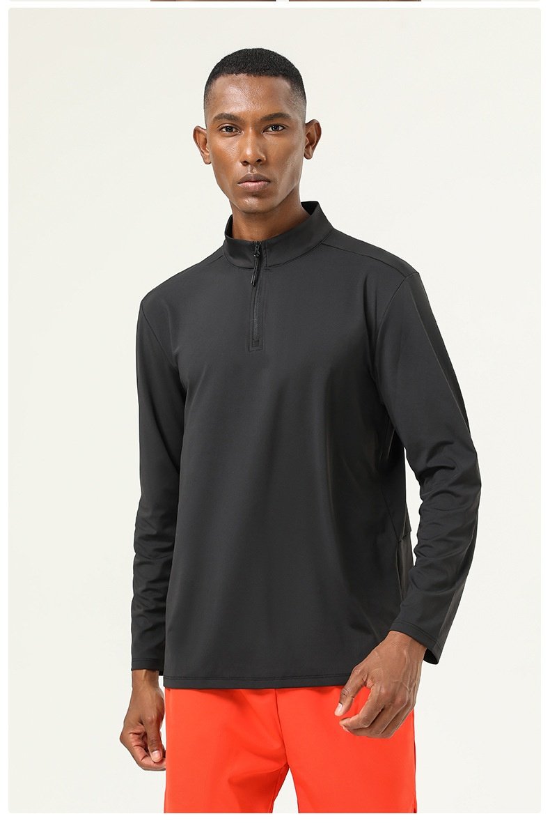 Mens Activewear Workout 82%polyester 18%spandex Quarter Zip Shirt SY-AL16843 print logo 27