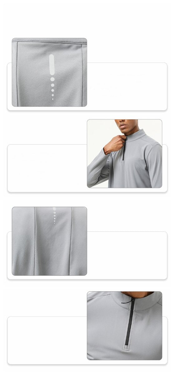 Mens Activewear Workout 82%polyester 18%spandex Quarter Zip Shirt SY-AL16843 print logo 29