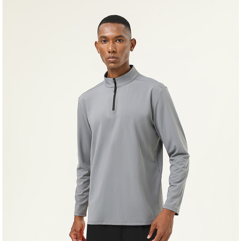 Mens Activewear Workout 82%polyester 18%spandex Quarter Zip Shirt SY-AL16843 print logo 4