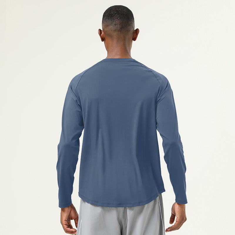 Mens Sports Running 82%polyester 18%spandex Long Sleeve Shirt SY-AL16847 print logo 10