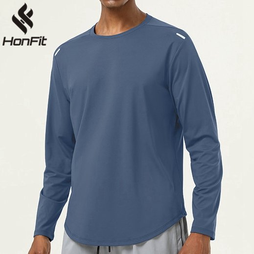 Mens Sports Running 82%polyester 18%spandex Long Sleeve Shirt SY-AL16847 print logo 15