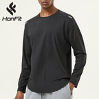 Mens Sports Running 82%polyester 18%spandex Long Sleeve Shirt SY-AL16847 print logo 16
