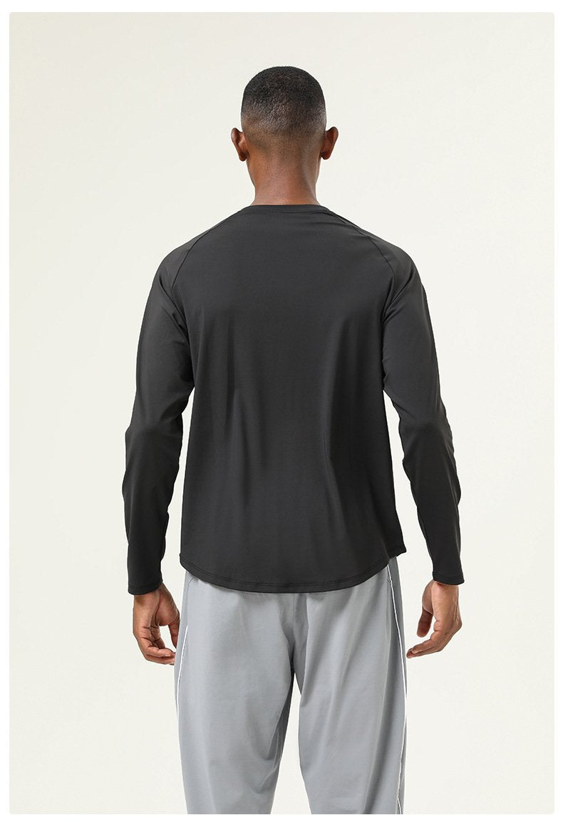 Mens Sports Running 82%polyester 18%spandex Long Sleeve Shirt SY-AL16847 print logo 23