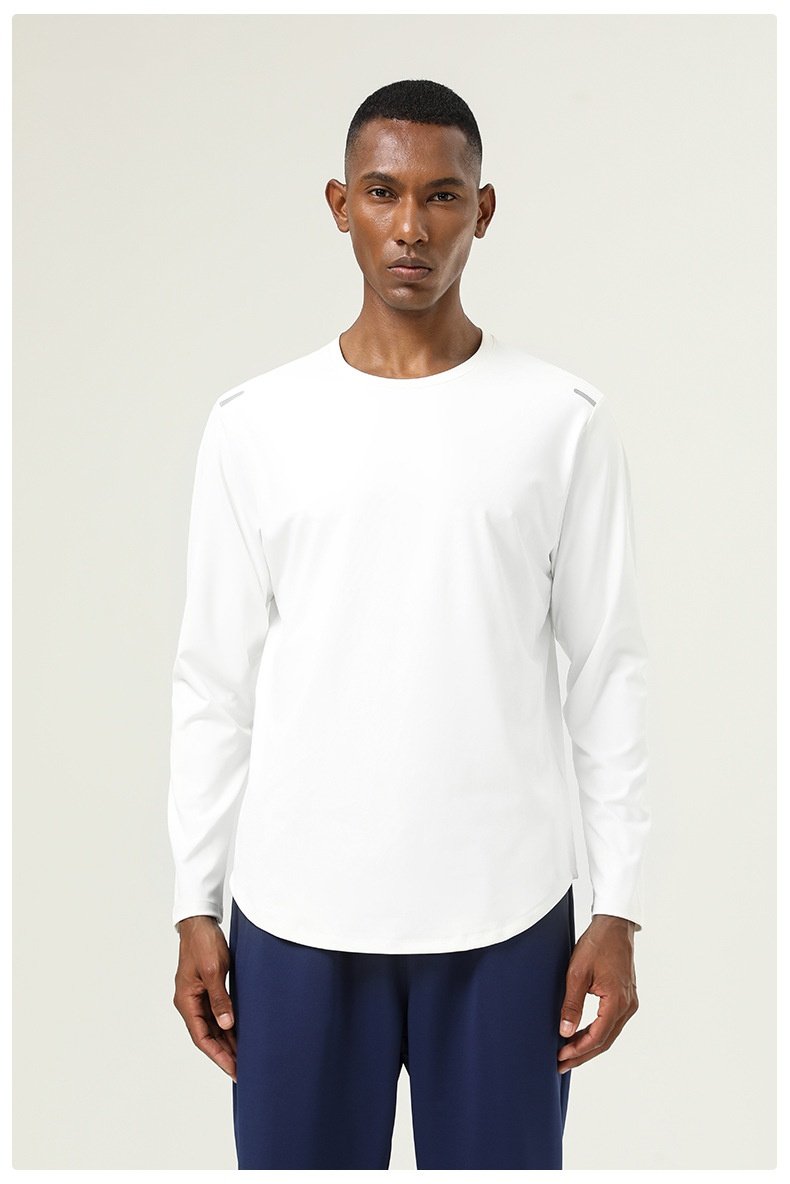 Mens Sports Running 82%polyester 18%spandex Long Sleeve Shirt SY-AL16847 print logo 24