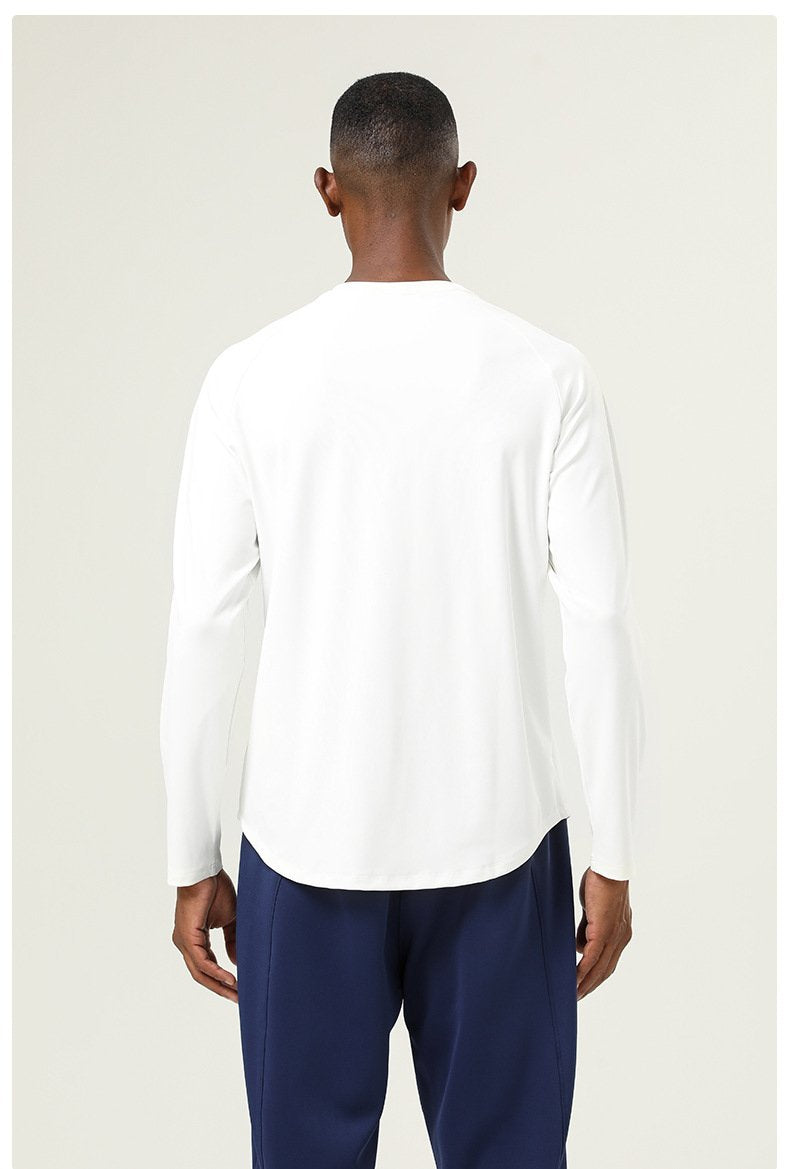 Mens Sports Running 82%polyester 18%spandex Long Sleeve Shirt SY-AL16847 print logo 25