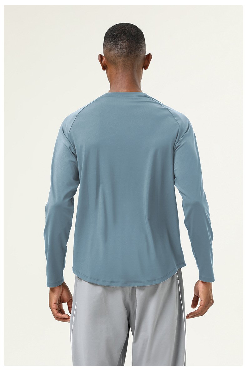 Mens Sports Running 82%polyester 18%spandex Long Sleeve Shirt SY-AL16847 print logo 27