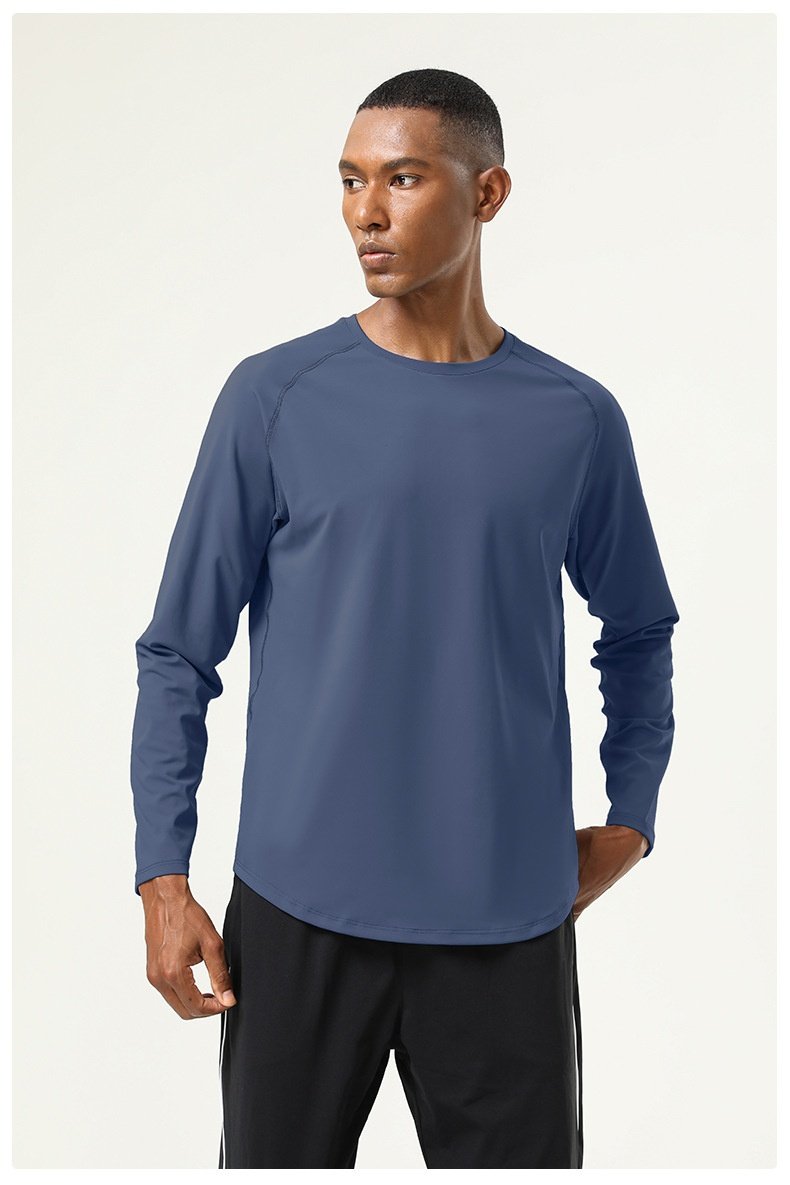Mens Sports Running 82%polyester 18%spandex Long Sleeve Shirt SY-AL16847 print logo 28