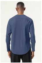 Mens Sports Running 82%polyester 18%spandex Long Sleeve Shirt SY-AL16847 print logo 29