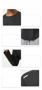 Mens Sports Running 82%polyester 18%spandex Long Sleeve Shirt SY-AL16847 print logo 30