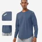 Mens Sports Running 82%polyester 18%spandex Long Sleeve Shirt SY-AL16847 print logo 8