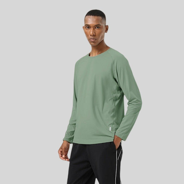 Mens Sports Fitness 88%polyester 12%spandex Long Sleeve Shirt SY-AL16851 print logo 1