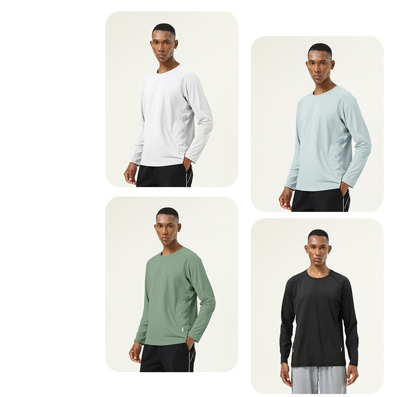 Mens Sports Fitness 88%polyester 12%spandex Long Sleeve Shirt SY-AL16851 print logo 10