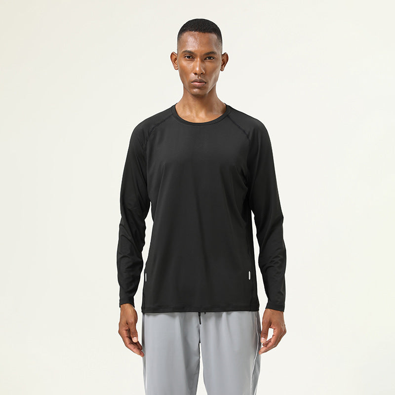 Mens Sports Fitness 88%polyester 12%spandex Long Sleeve Shirt SY-AL16851 print logo 14