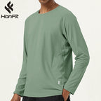 Mens Sports Fitness 88%polyester 12%spandex Long Sleeve Shirt SY-AL16851 print logo 17