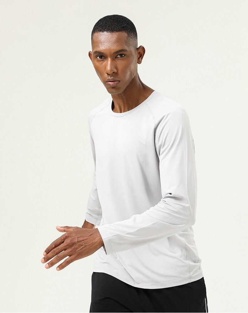 Mens Sports Fitness 88%polyester 12%spandex Long Sleeve Shirt SY-AL16851 print logo 21