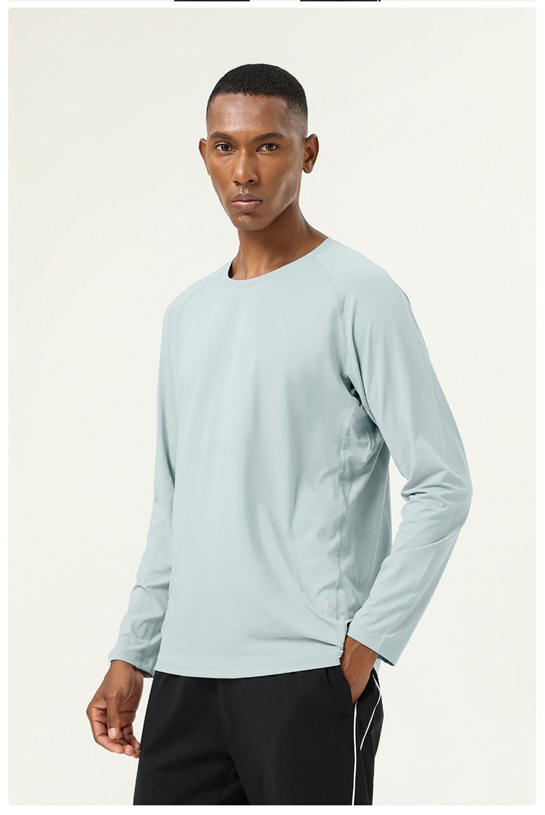 Mens Sports Fitness 88%polyester 12%spandex Long Sleeve Shirt SY-AL16851 print logo 29