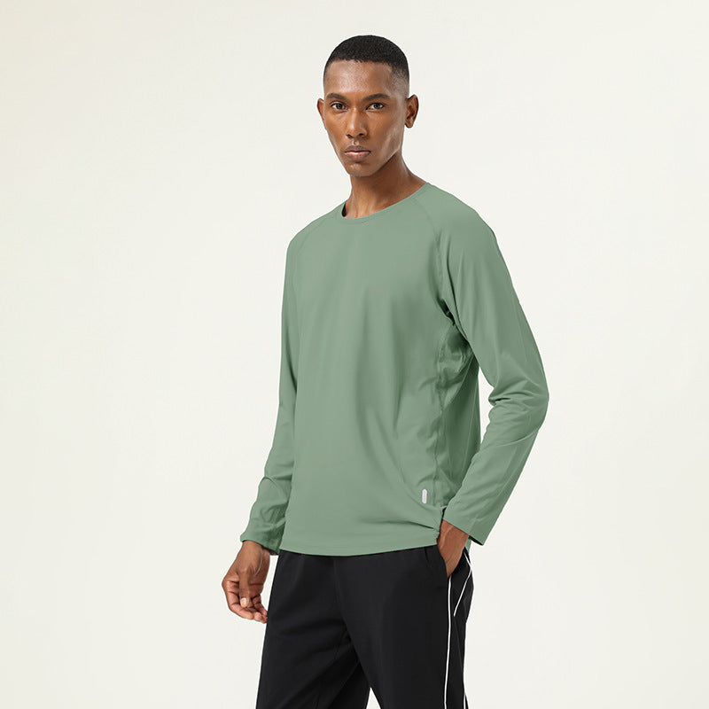 Mens Sports Fitness 88%polyester 12%spandex Long Sleeve Shirt SY-AL16851 print logo 7
