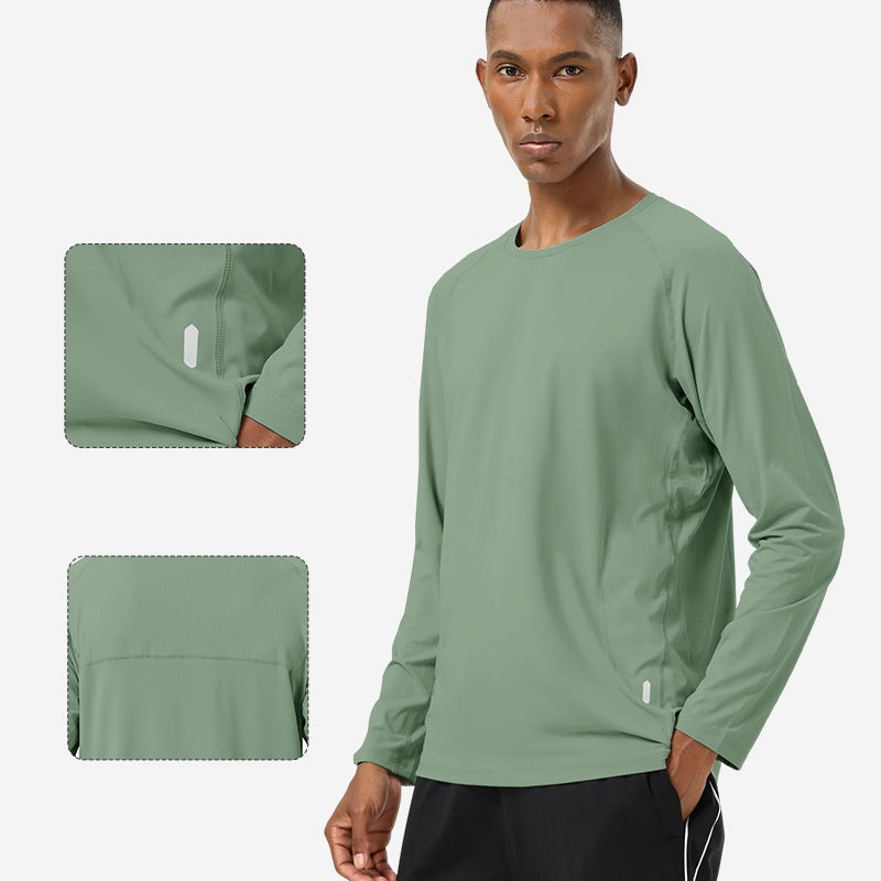 Mens Sports Fitness 88%polyester 12%spandex Long Sleeve Shirt SY-AL16851 print logo 9