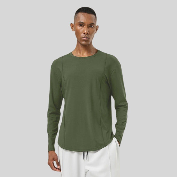 Mens Casual Sports 82%polyester 18%spandex Long Sleeve Shirt SY-AL16857 print logo 1