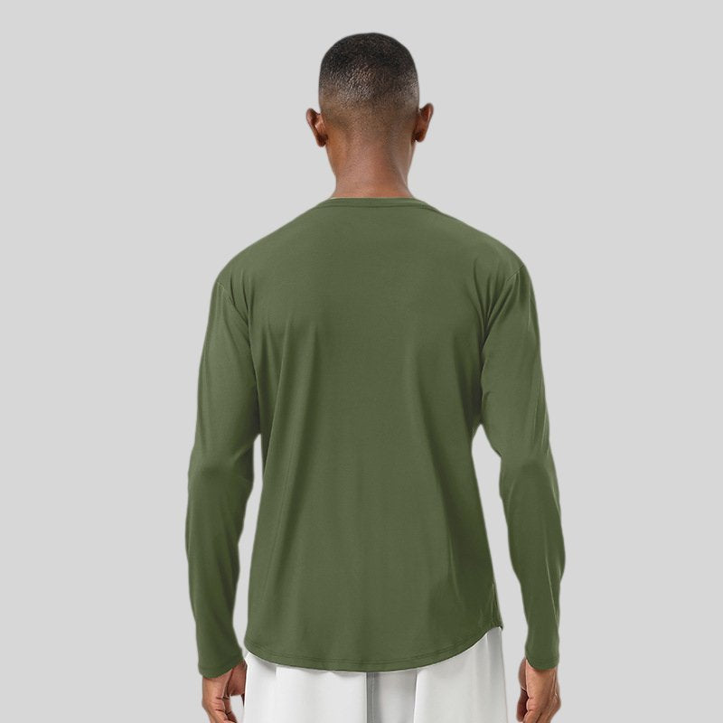 Mens Casual Sports 82%polyester 18%spandex Long Sleeve Shirt SY-AL16857 print logo 2