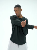Mens Casual Sports 82%polyester 18%spandex Long Sleeve Shirt SY-AL16857 print logo 7