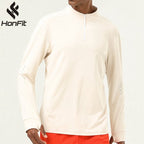 Mens Gym Activewear 86%polyester 14%spandex  Quarter Zip Shirt SY-AL16859 print logo 10