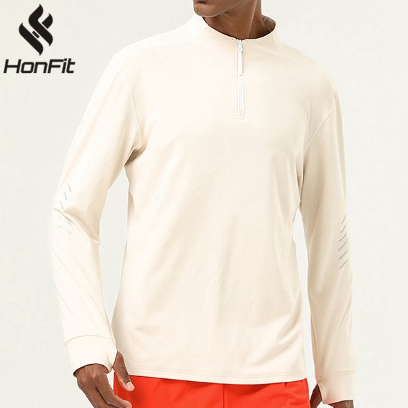 Mens Gym Activewear 86%polyester 14%spandex  Quarter Zip Shirt SY-AL16859 print logo 10