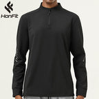 Mens Gym Activewear 86%polyester 14%spandex  Quarter Zip Shirt SY-AL16859 print logo 11