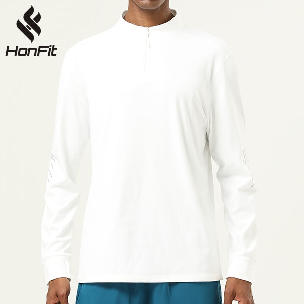Mens Gym Activewear 86%polyester 14%spandex  Quarter Zip Shirt SY-AL16859 print logo 12