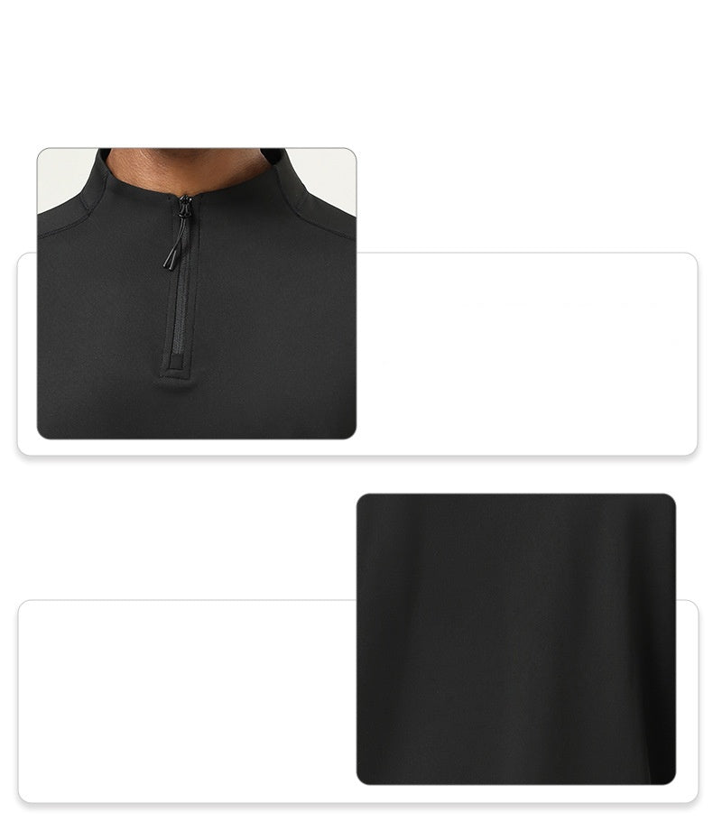 Mens Gym Activewear 86%polyester 14%spandex  Quarter Zip Shirt SY-AL16859 print logo 16