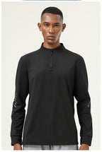 Mens Gym Activewear 86%polyester 14%spandex  Quarter Zip Shirt SY-AL16859 print logo 23