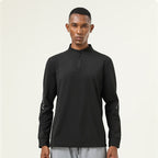 Mens Gym Activewear 86%polyester 14%spandex  Quarter Zip Shirt SY-AL16859 print logo 5
