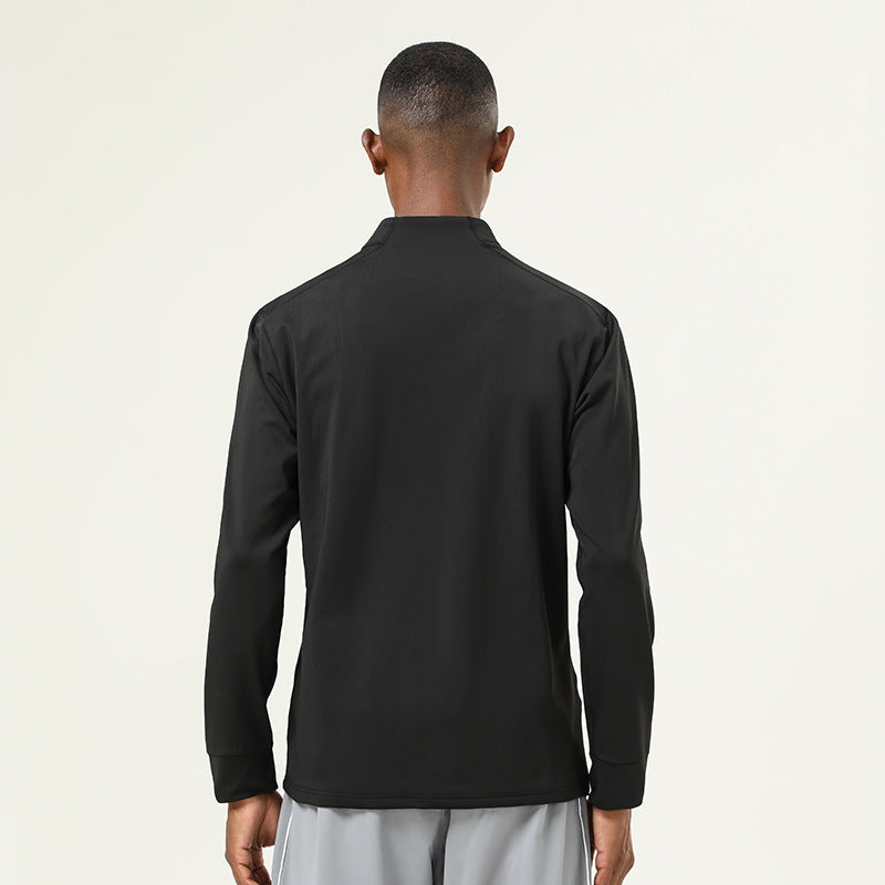 Mens Gym Activewear 86%polyester 14%spandex  Quarter Zip Shirt SY-AL16859 print logo 7
