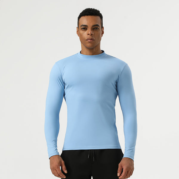 Mens Running Fitness 75%nylon 25%spandex  Long Sleeve Shirt SY-AL16863 print logo 1